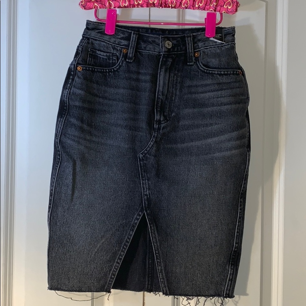 Black jeans skirt